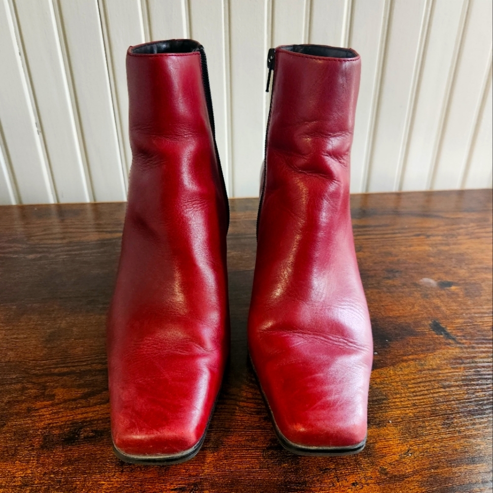 Leather Red Boots
